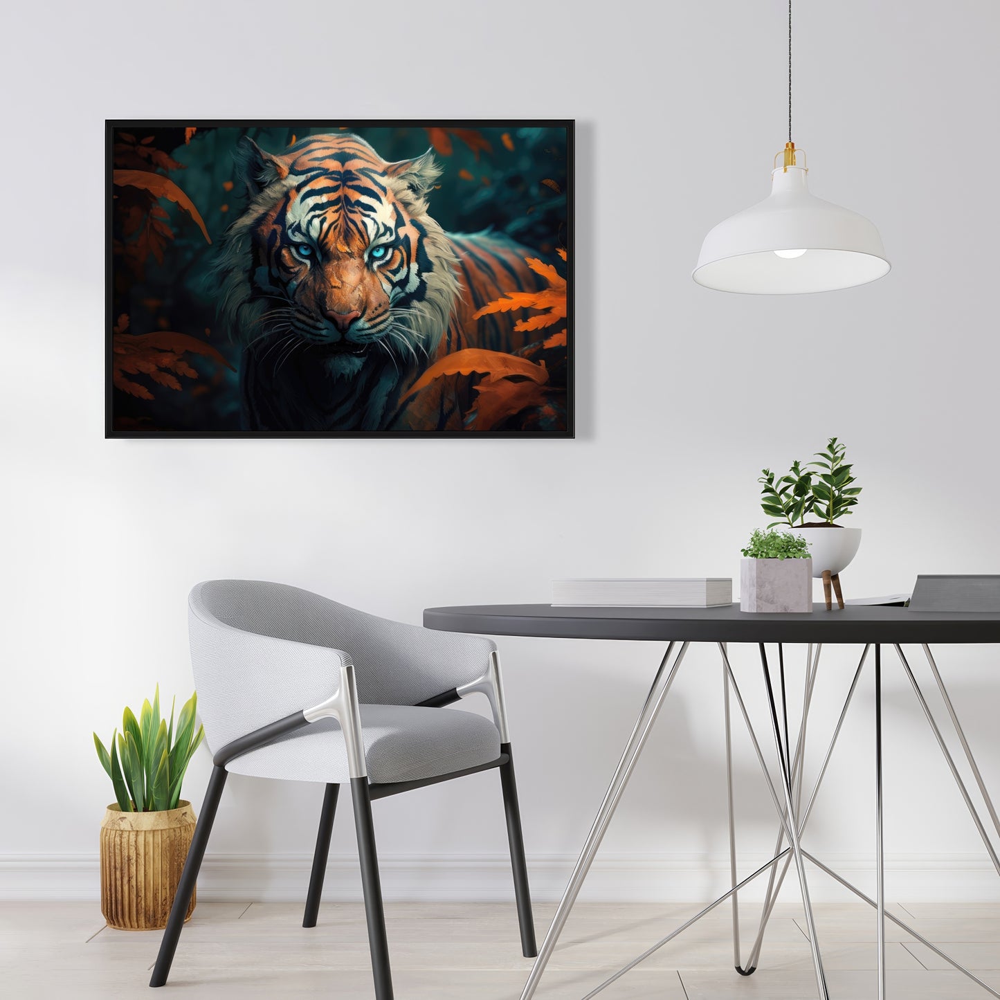 Observed - Orange Framed Canvas Art for Home Decor