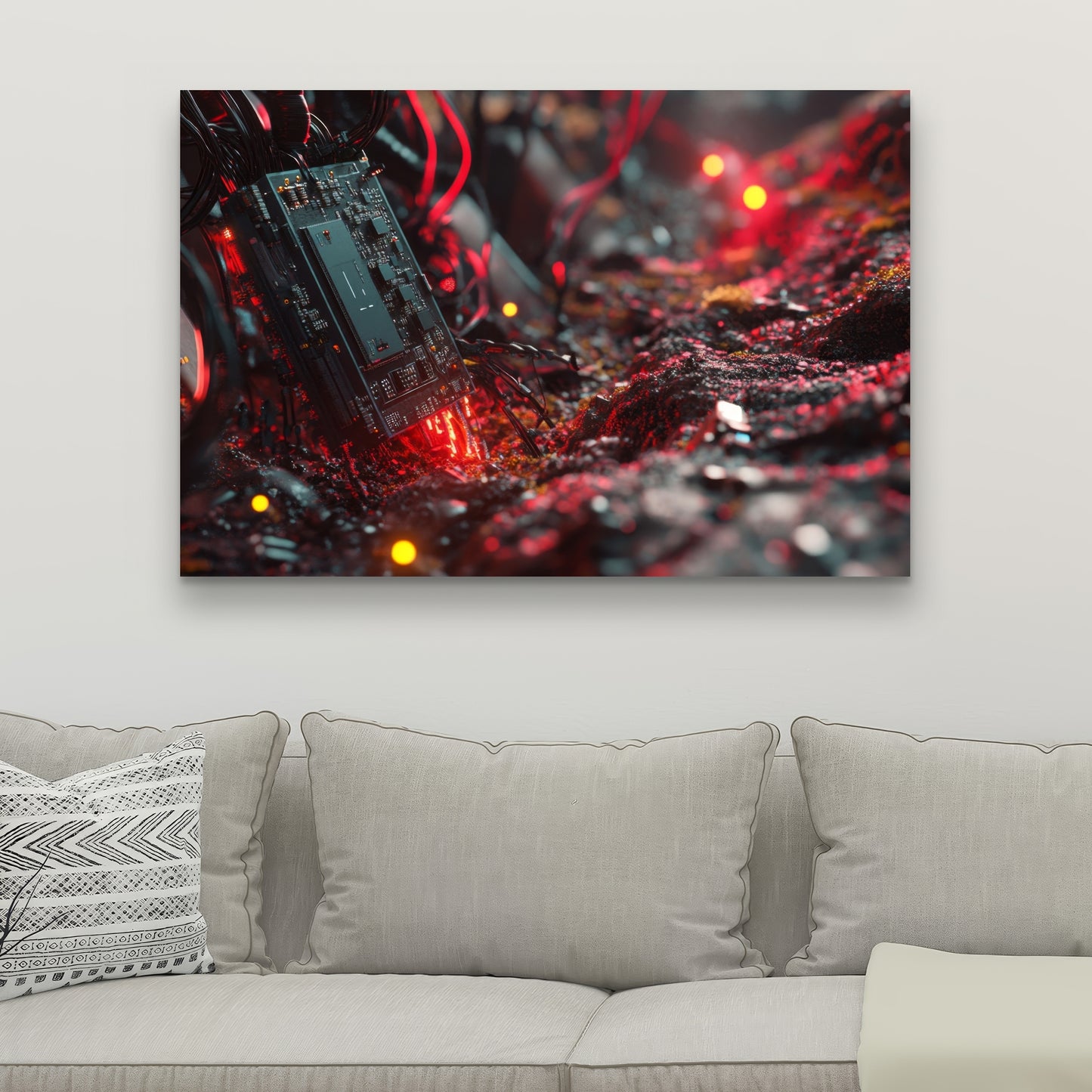 Beep Boop Red Canvas - Stylish Home Decor for Any Room