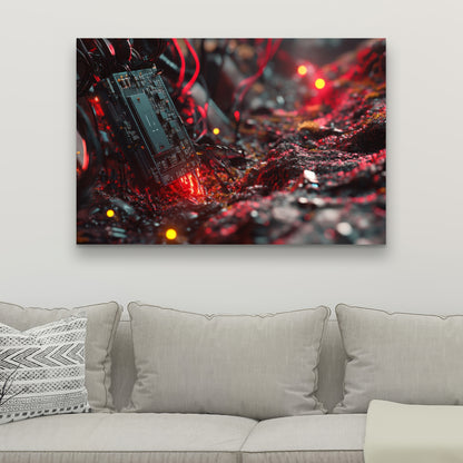 Beep Boop Red Canvas - Stylish Home Decor for Any Room