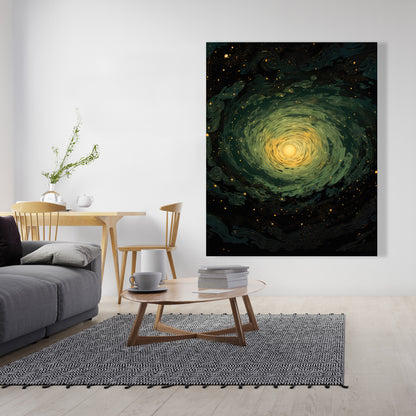 Swirling Gases - Black Canvas Art for Elegant Home Decor