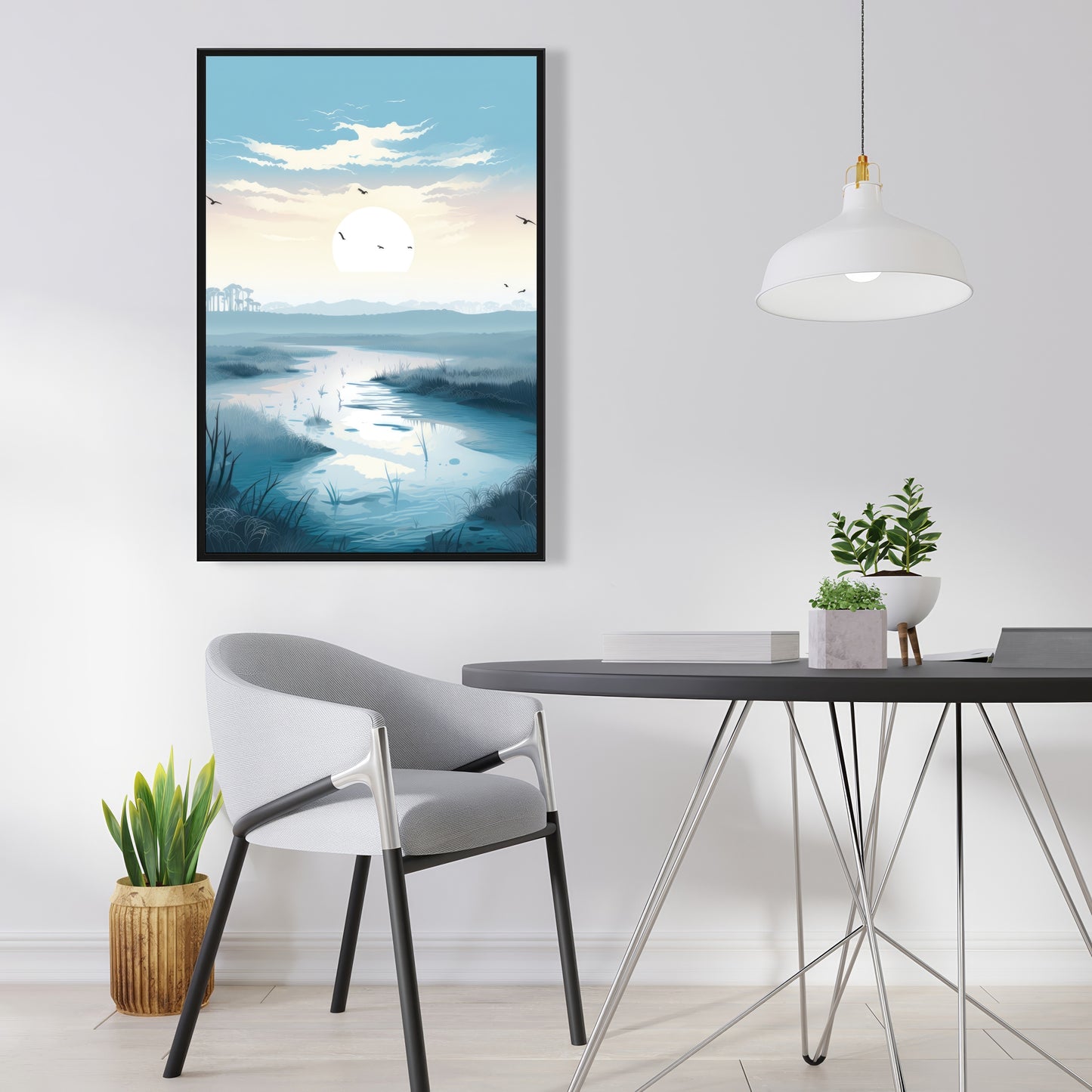 The Marsh - Beige Framed Canvas for Elegant Home Decor