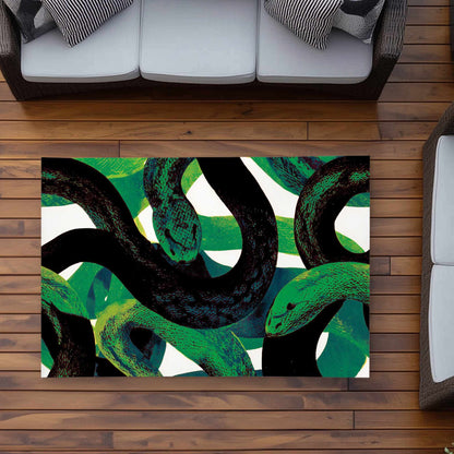 Tapis d'extérieur Emerald Coil Dance | Décoration élégante pour la maison