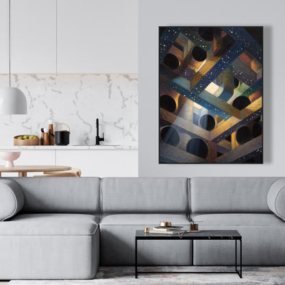 Pipe Dream - Blue Framed Canvas for Home Decor | Art Piece