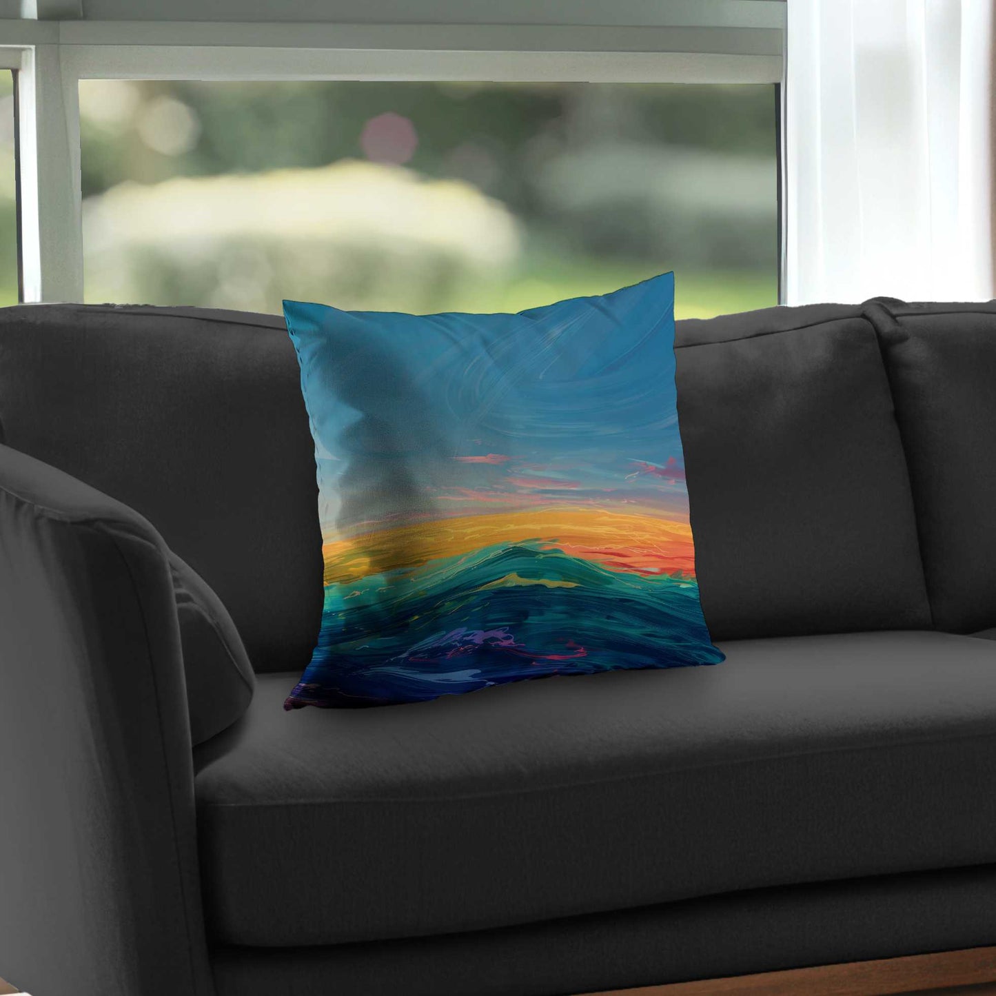 Watercolors Poly Twill Throw Pillow - Stylish Home Decor