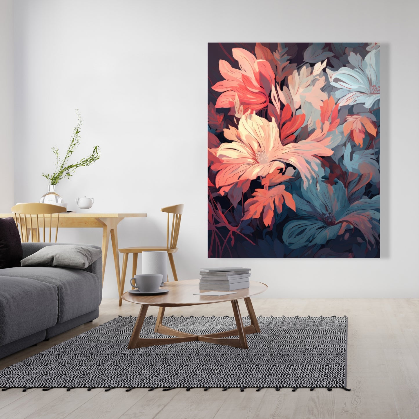 Silent charm - Turquoise Canvas Art for Home Decor