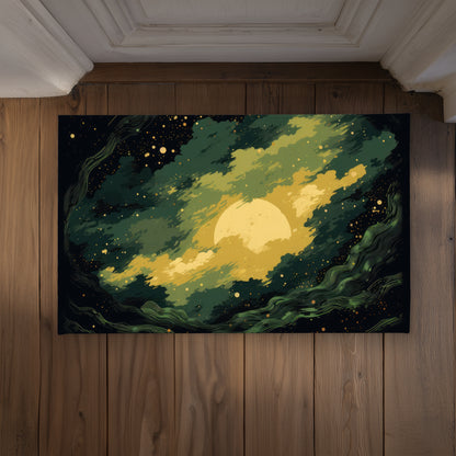 Cloudy Star Yellow Indoor Outdoor Door Mat - Home Decor
