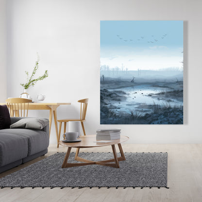 Swampy lands - Blue Canvas Wall Art for Home Decor