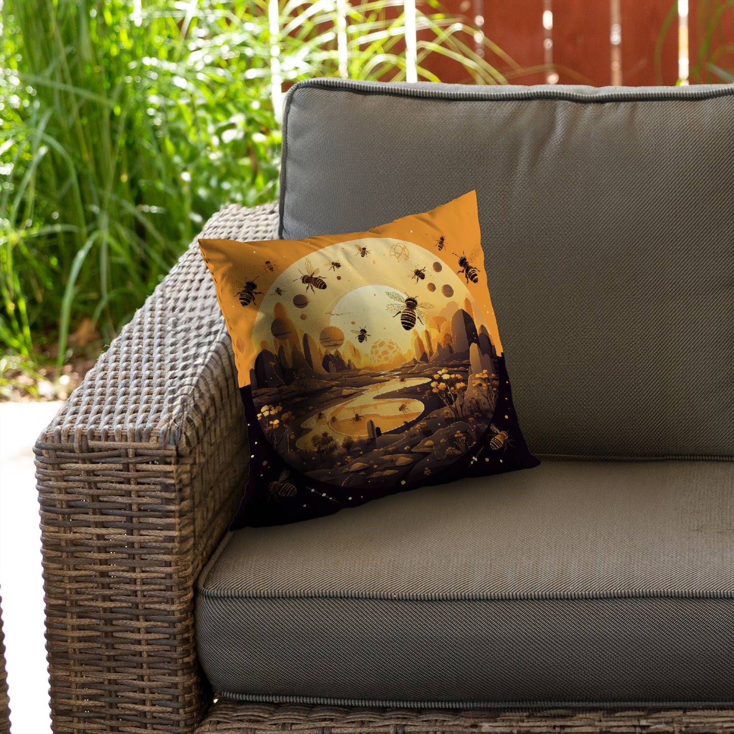 Hive planet - Throw pillow - Print on demand