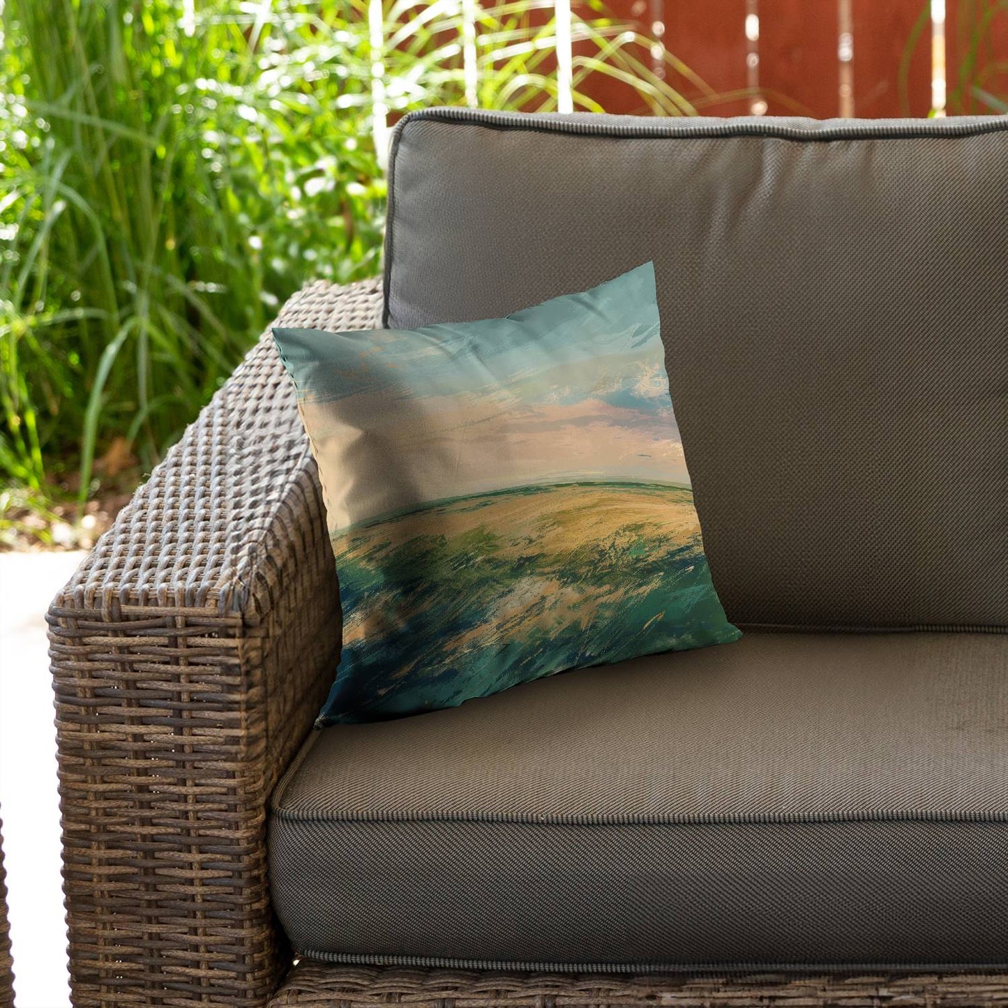 Evening in the field - Throw pillow - Print on demand