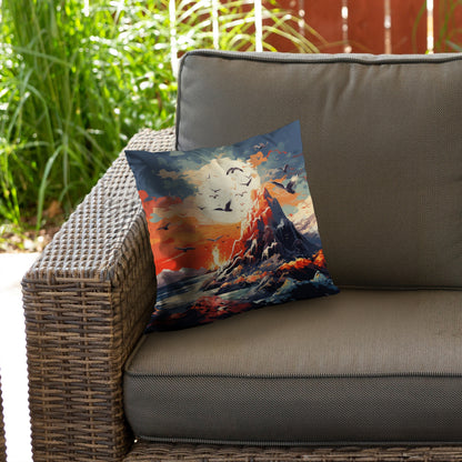 Towards Danger Gray Poly Twill Throw Pillow for Home Decor