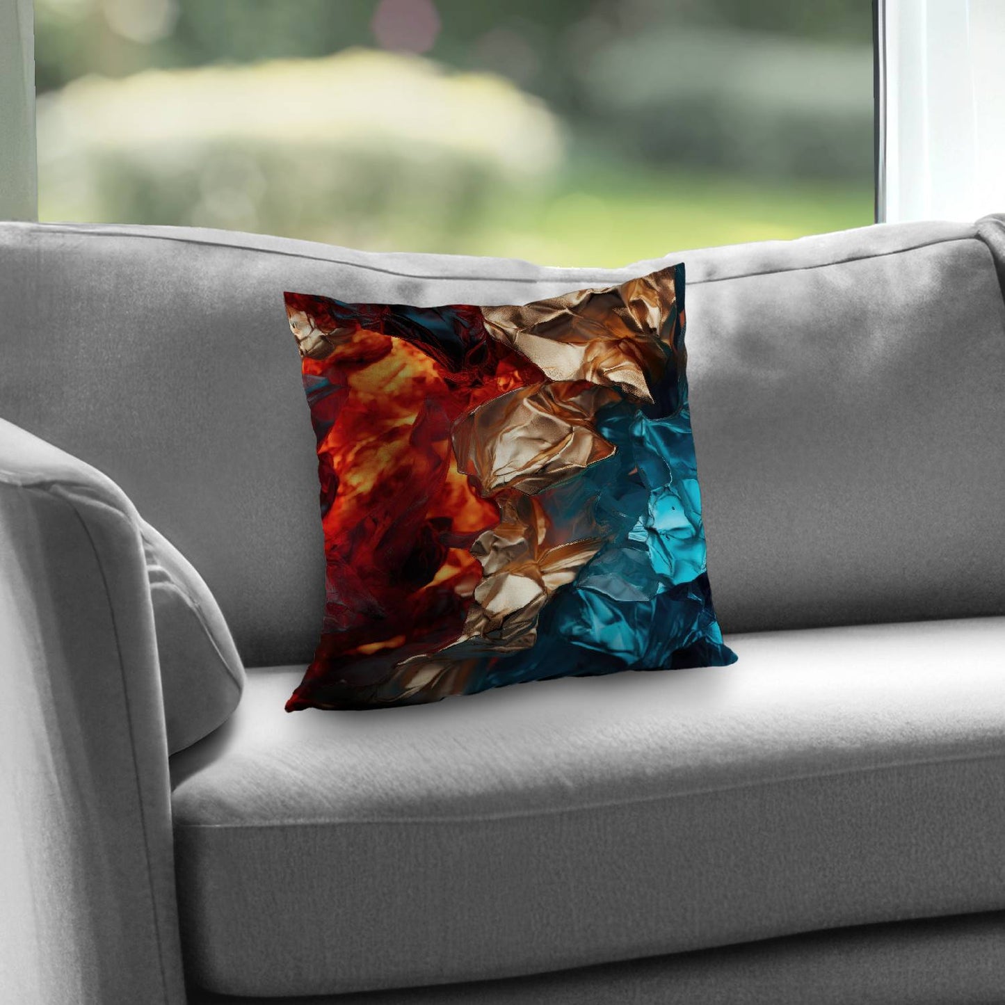 Foiled elements - Throw pillow - Print on demand