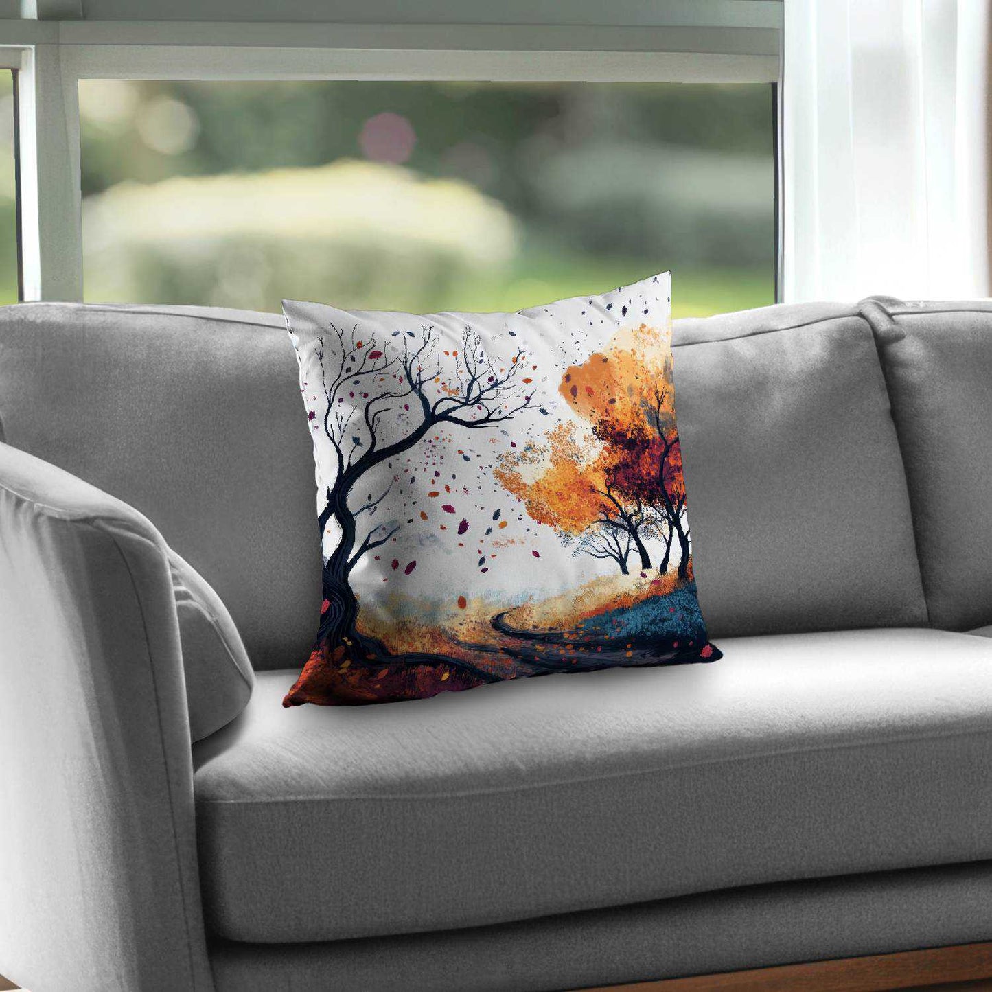 Cool Weather Black Poly Twill Throw Pillow | Decor Insert