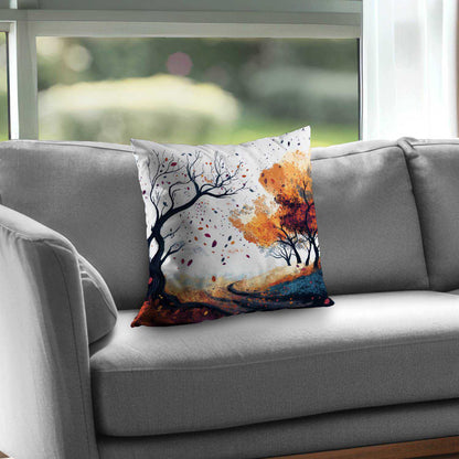 Cool Weather Black Poly Twill Throw Pillow | Decor Insert