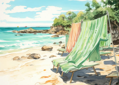 Beach Calm Green Bath Mat - Eco-Friendly Decor Accessory