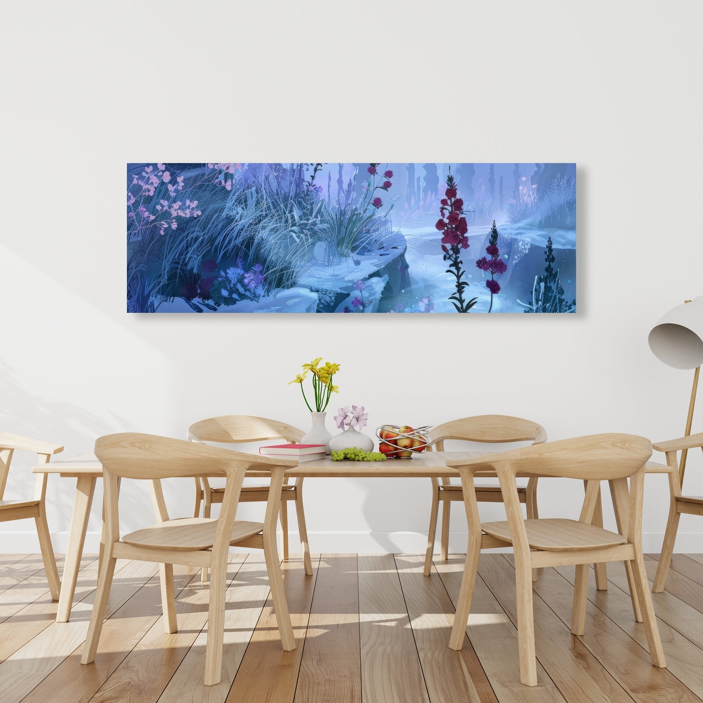 Valley of Ice - Gray Canvas Wall Art for Home Decor