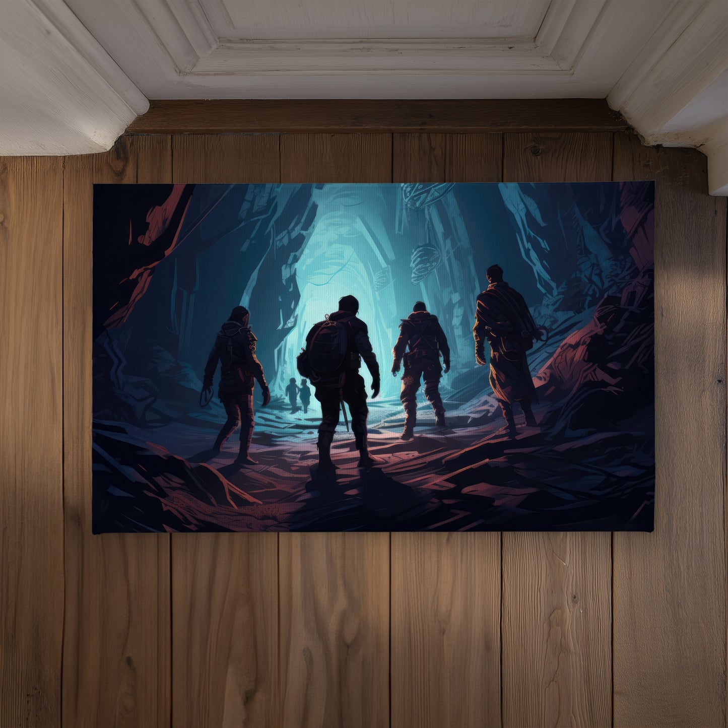 Secret Society Turquoise Indoor Outdoor Door Mat - Decor