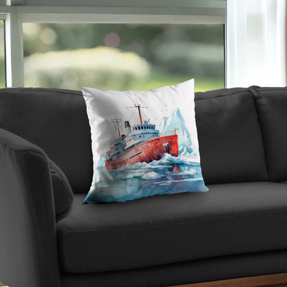 Coussin décoratif en sergé de polyester « Briser la glace » - Accessoire de décoration intérieure