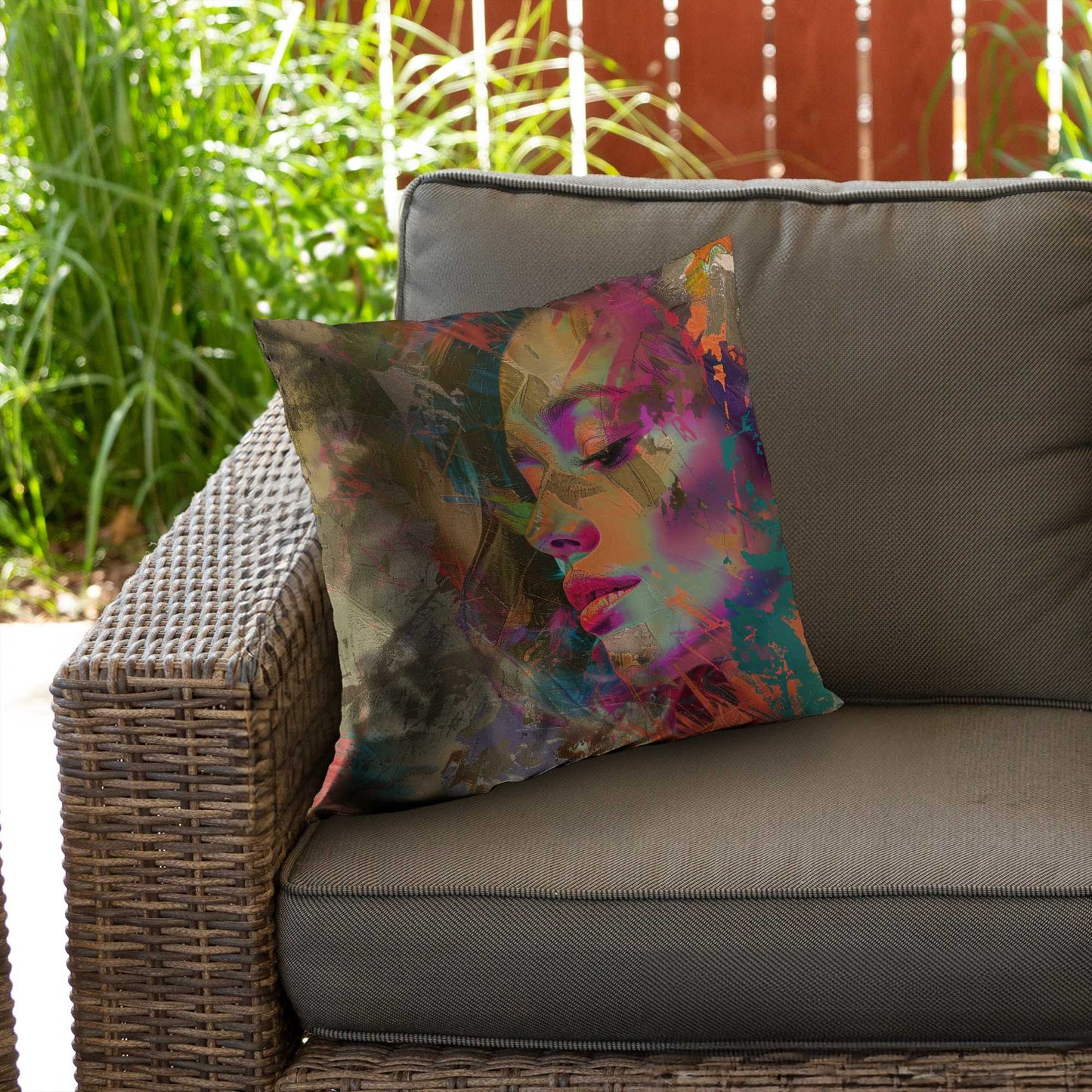 Grunge Look Poly Twill Throw Pillow - Stylish Home Decor