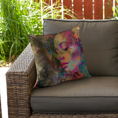 Grunge Look Poly Twill Throw Pillow - Stylish Home Decor