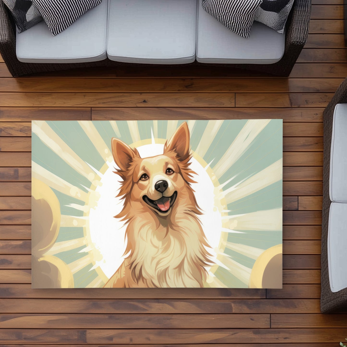 Who's a good boy - Turquoise Outdoor Area Rug for Home Decor