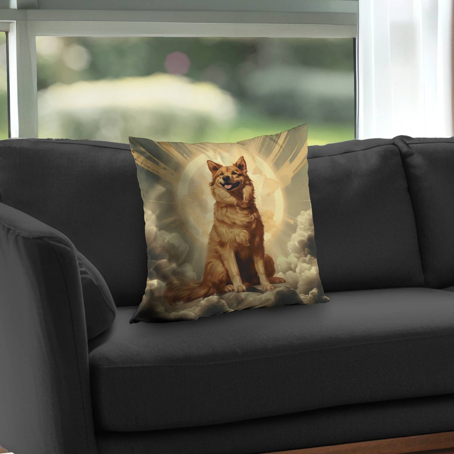 Man's Best Angel Poly Twill Throw Pillow | Home Decor Accent