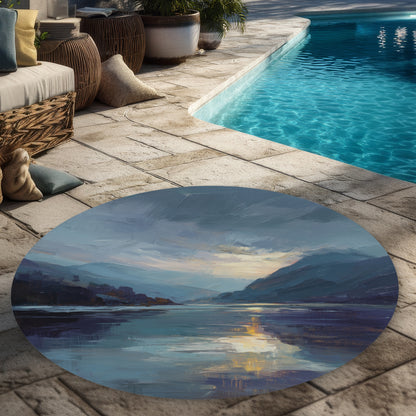 Tapis d'extérieur rond Obscure – Un accent de décoration élégant