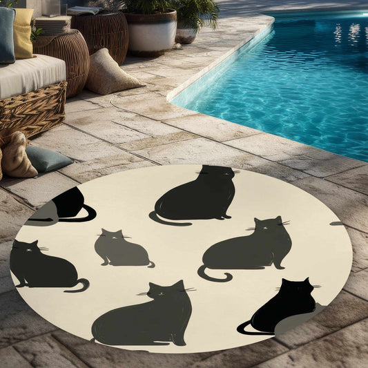 Tapis d'extérieur rassemblement chats silencieux | Décoration d'intérieur
