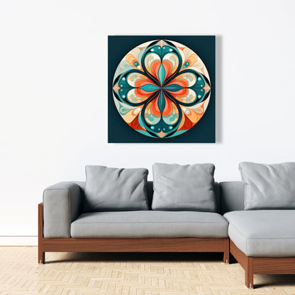 Peaceful Mandala - White Canvas Home Decor Art Piece