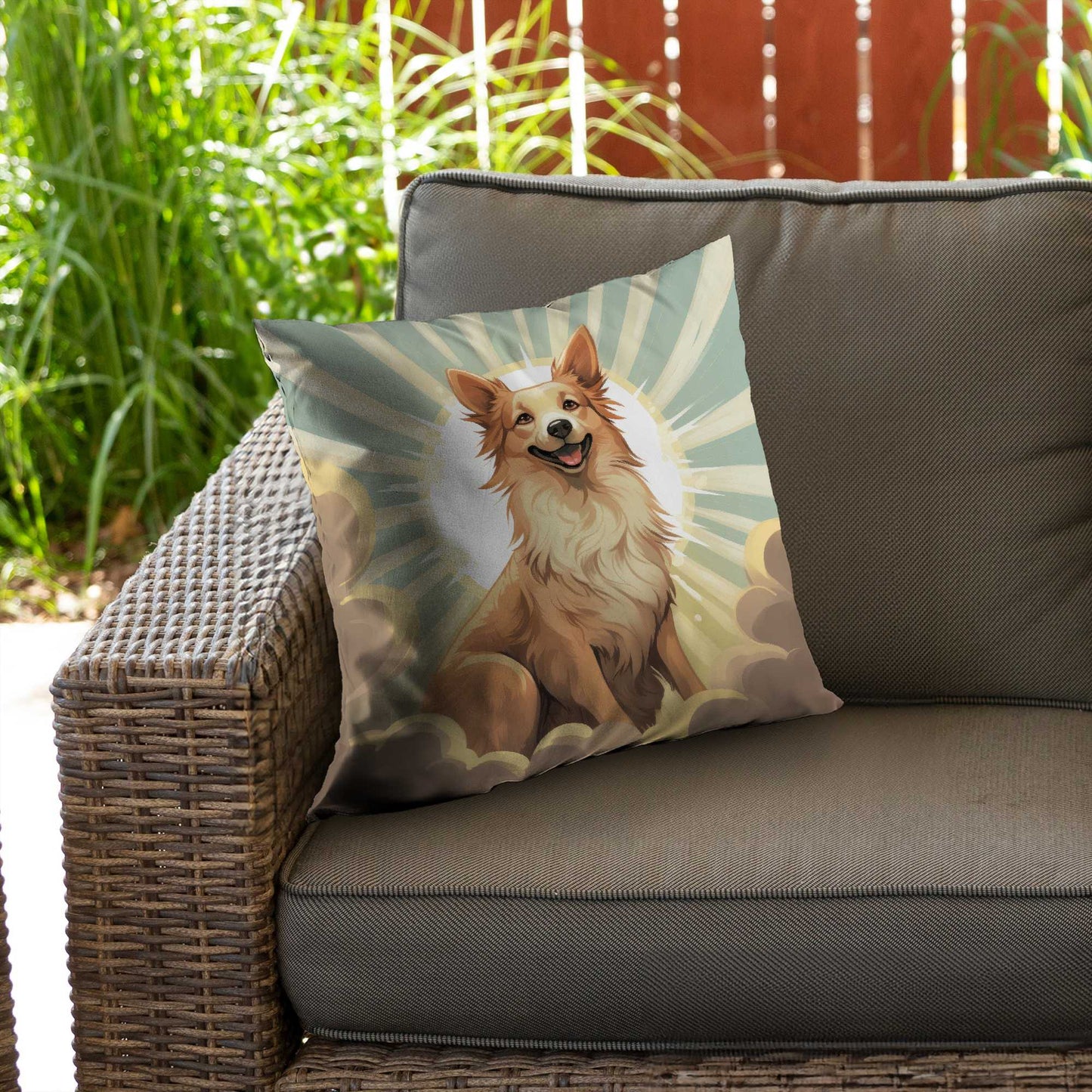 Who's a good boy Turquoise Poly Twill Throw Pillow Insert