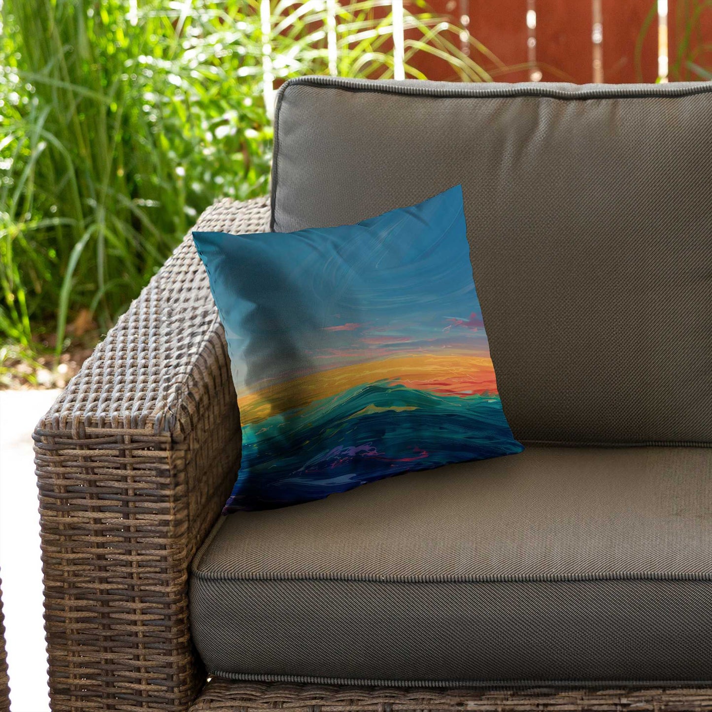 Watercolors Poly Twill Throw Pillow - Stylish Home Decor