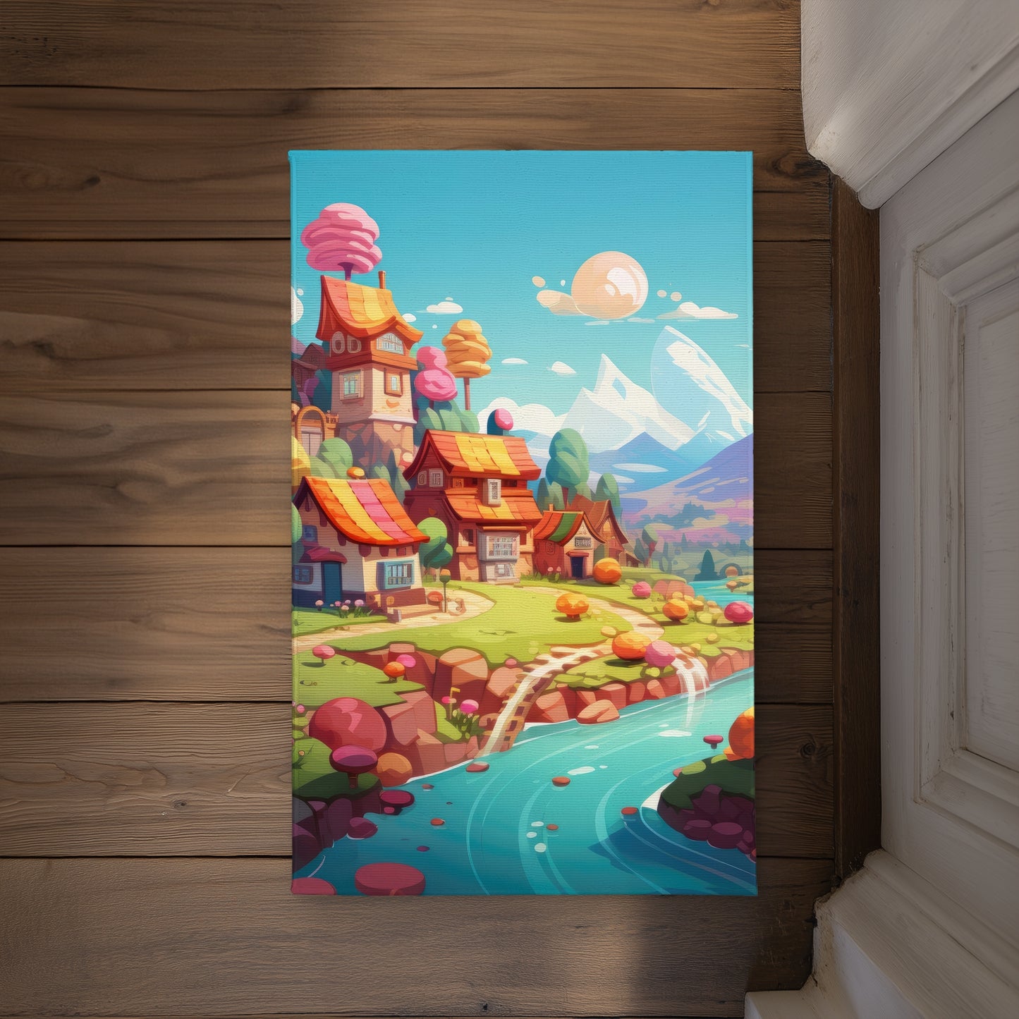 Sweet Town Purple Indoor Outdoor Door Mat | Home Decor