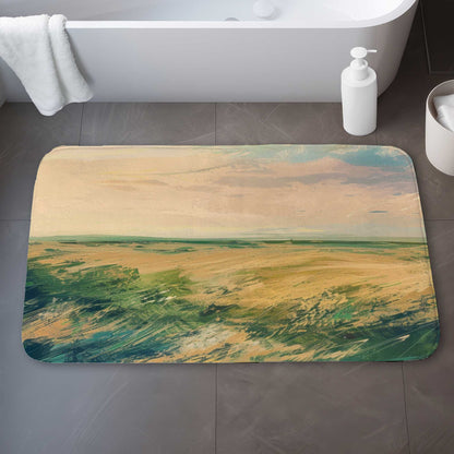 Evening in the Field Beige Bath Mat | Cozy Style