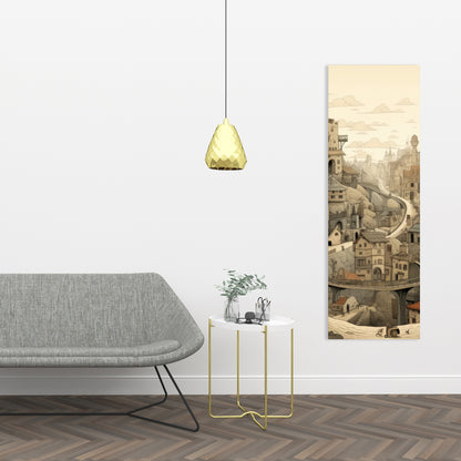 Intricate Town Hall - Beige Canvas for Elegant Home Decor