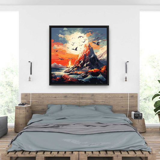 Towards Danger - White Framed Canvas for Home Decor