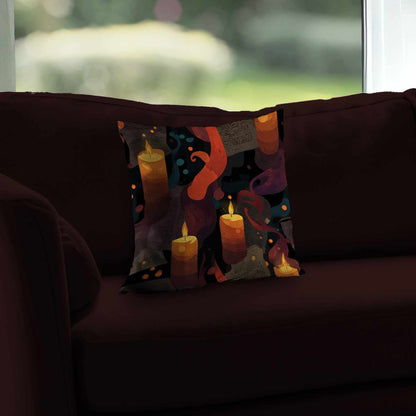 Coussin décoratif en sergé polyester polyvalent avec motif "Whispers in Flame"