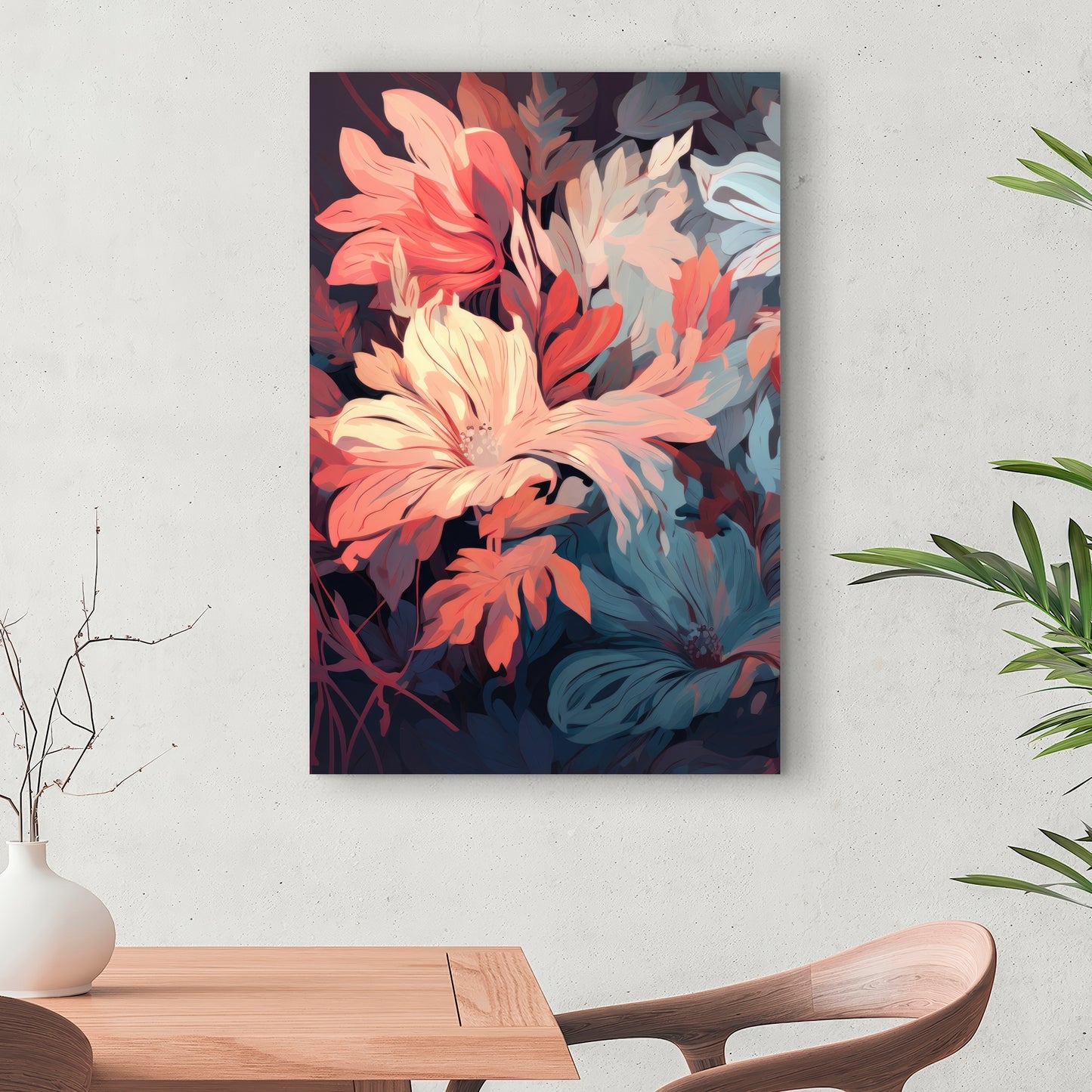 Silent charm - Turquoise Canvas Art for Home Decor