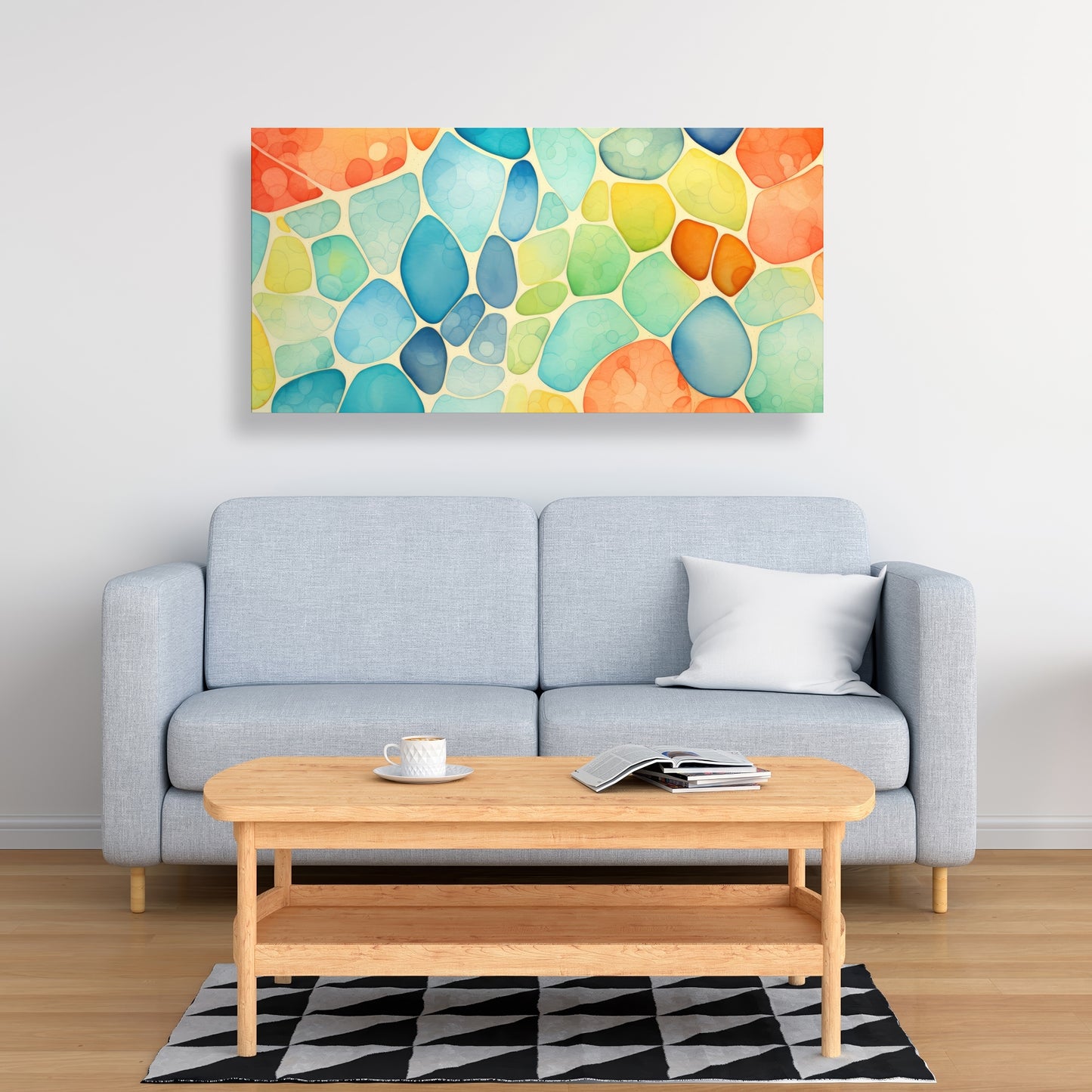 Blobs Turquoise Canvas - Unique Home Decor Art Piece