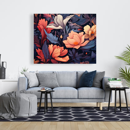 Blooming Uninterrupted - Gray Canvas for Home Decor