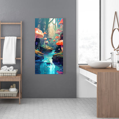 Whimsical Forest Red Canvas - Unique Home Decor Art Piece