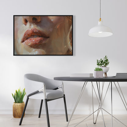 Pulp Beige Framed Canvas - Stylish Home Decor Art Piece