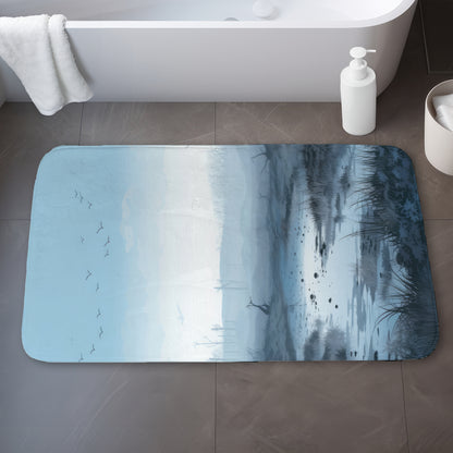 Swampy Lands Blue Bath Mat | Stylish Home Decor Accessory