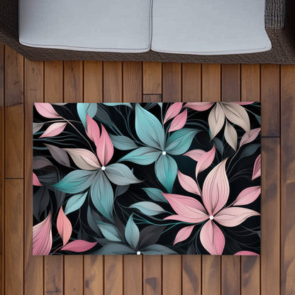 Tapis d'extérieur à fleurs délavées | Accent de décoration d'intérieur