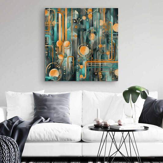 Astrological Machinery - Gold Canvas Home Decor for Elegance