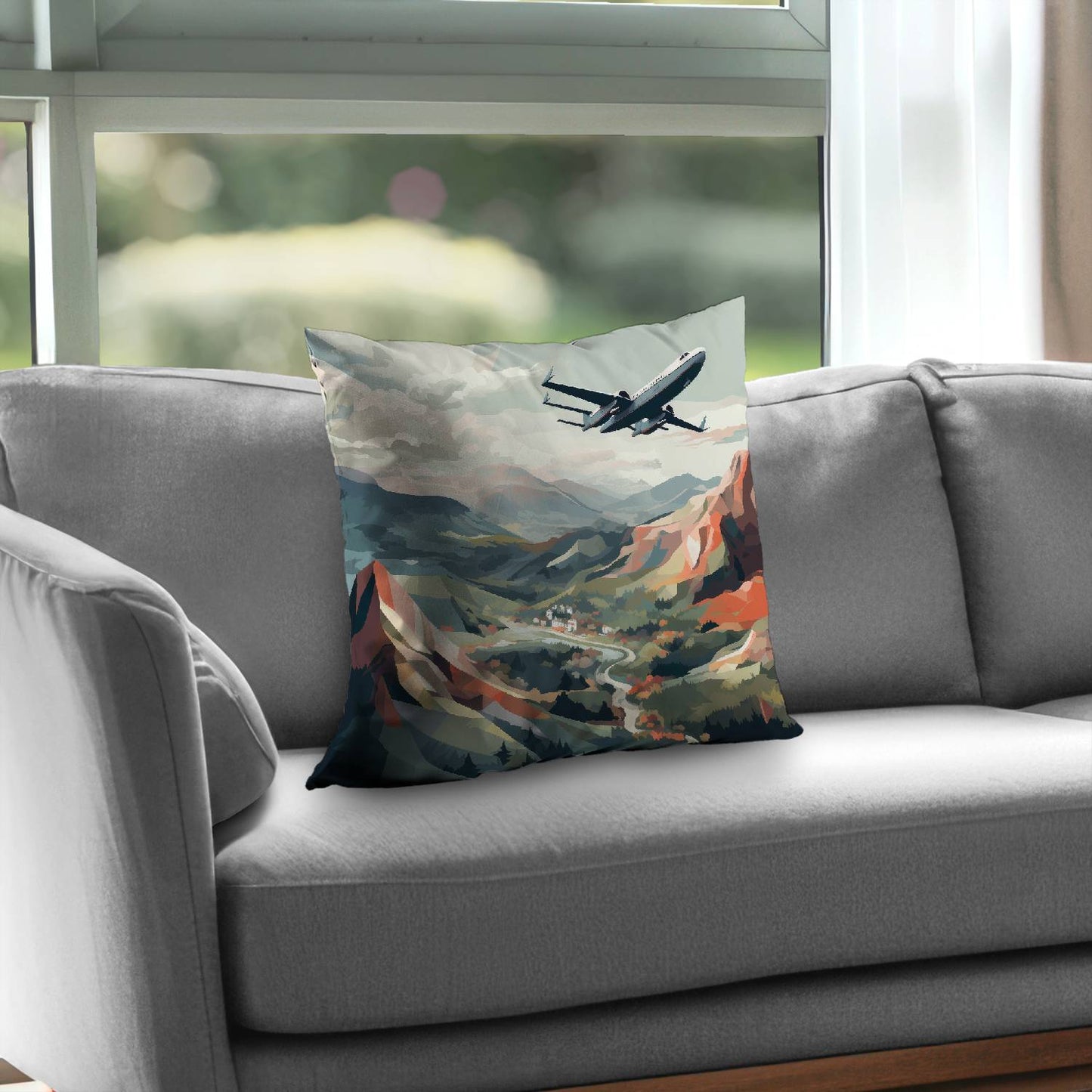 Shallow flight - Throw pillow - Print on demand