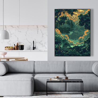 Drops - Yellow Framed Canvas Art for Stylish Home Decor