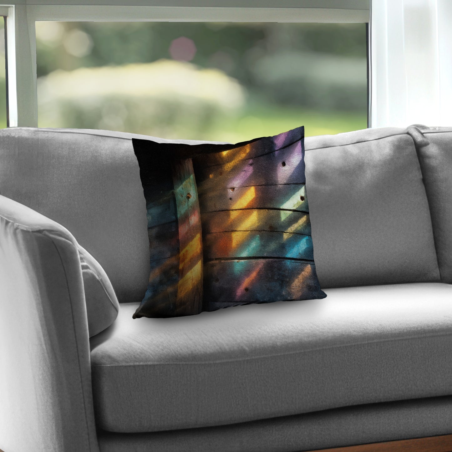 Rainbow Glint Poly Twill Throw Pillow - Home Decor Accent