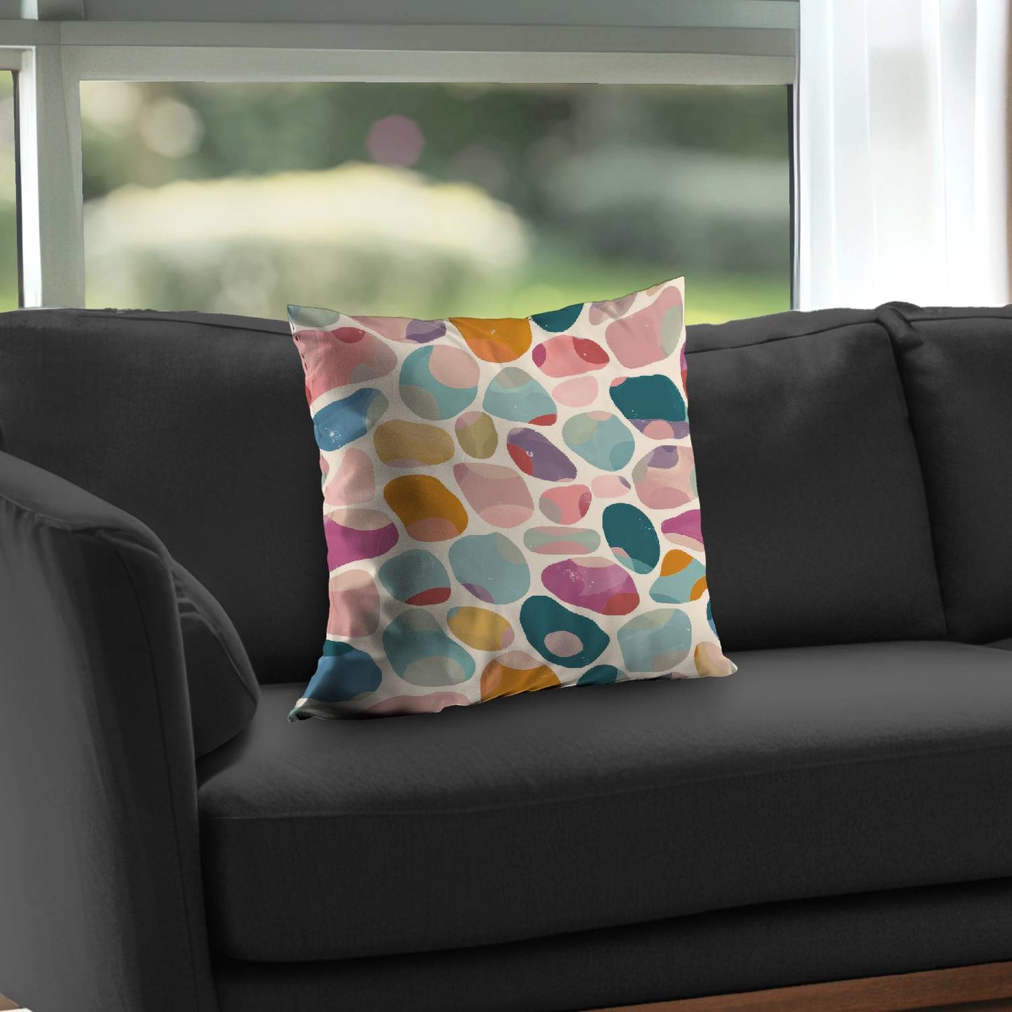 Dots and bops Turquoise Poly Twill Throw Pillow Insert |