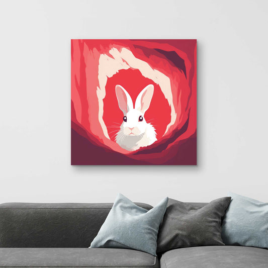 Looking Out - Red Canvas Wall Art for Home Decor