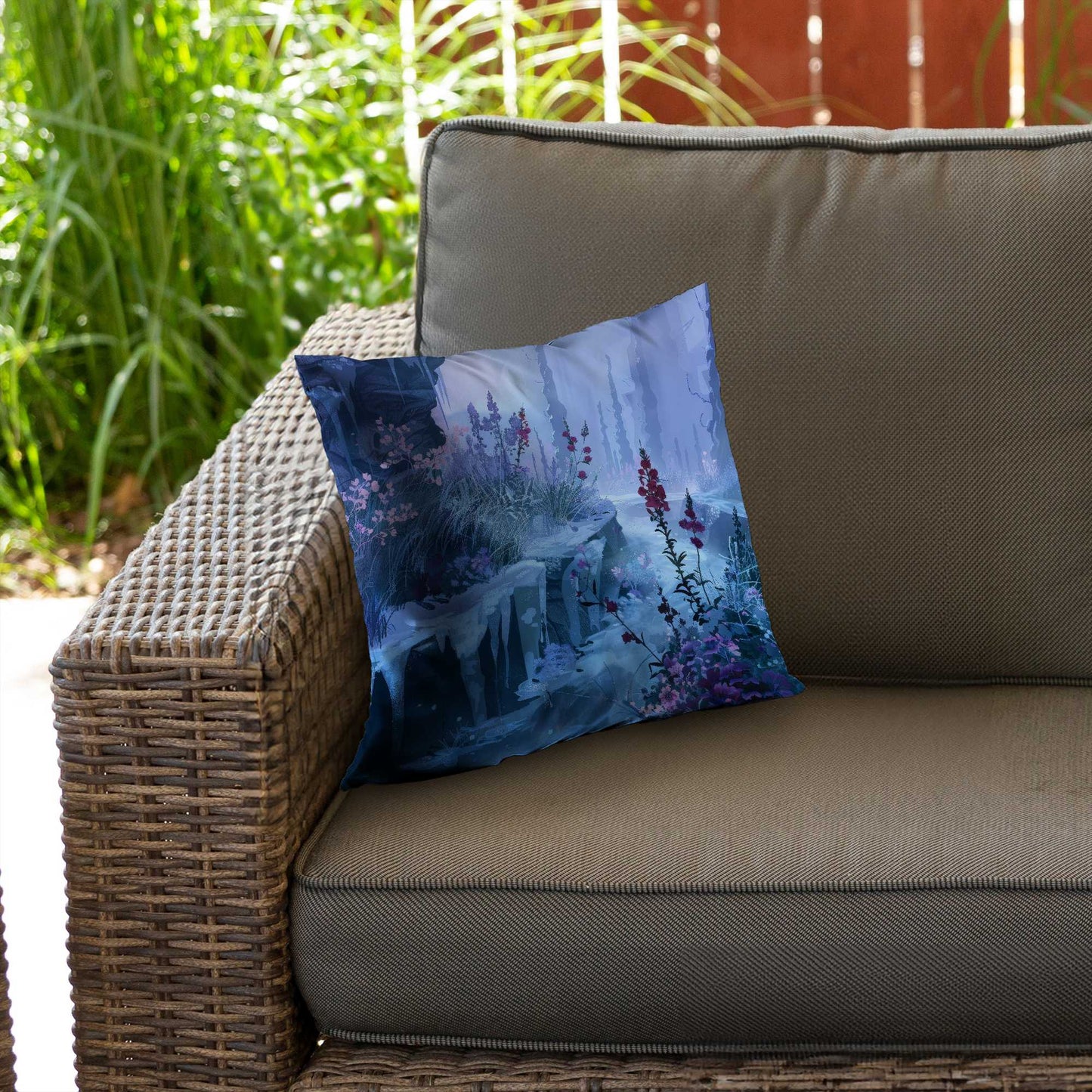 Valley of Ice Poly Twill Throw Pillow | Stylish Home Decor