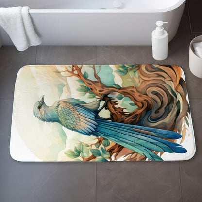 Perched Brown Bath Mat - Stylish Home Decor Essential